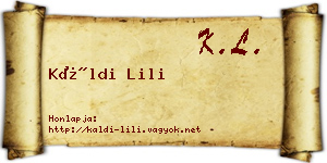 Káldi Lili névjegykártya