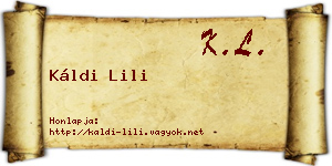 Káldi Lili névjegykártya