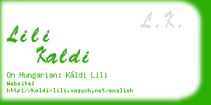 lili kaldi business card