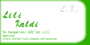 lili kaldi business card